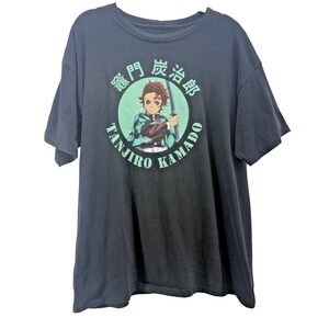 Demon Slayer Xl Tanjiro Kamado Black T Shirt